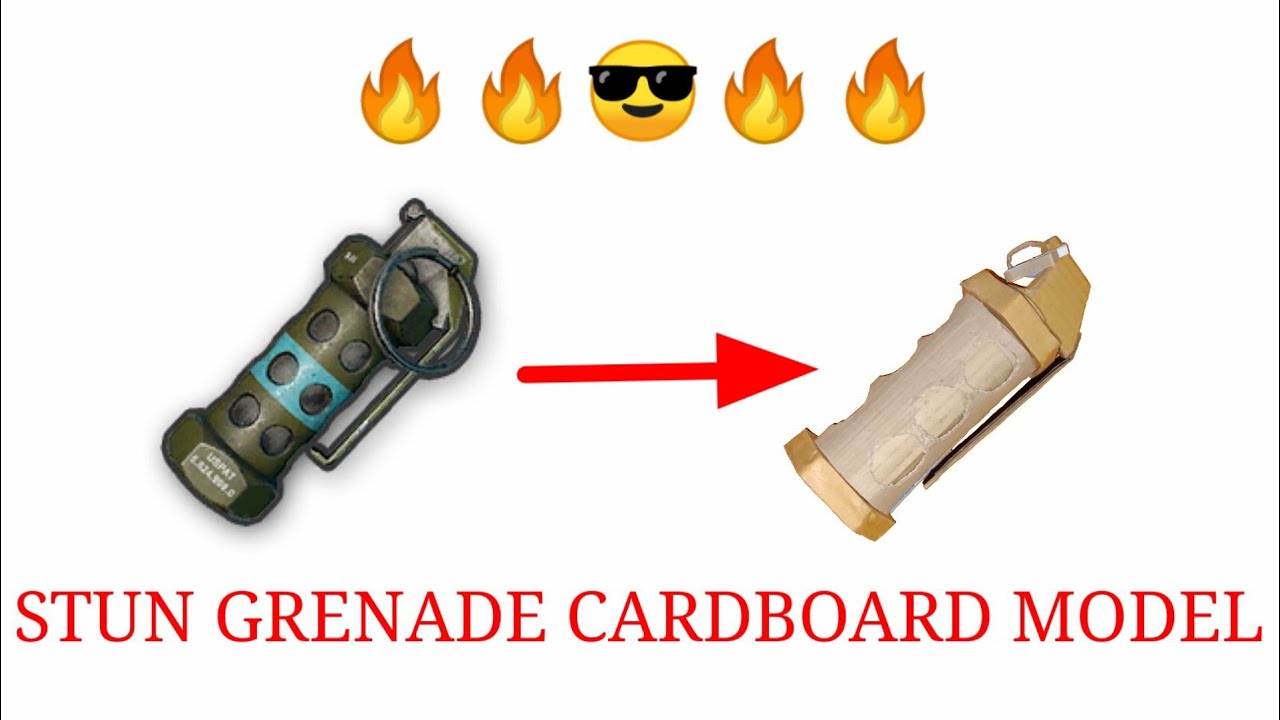 How to make a cardboard model of Stun Grenade?||PUBG Weapons|DIY|