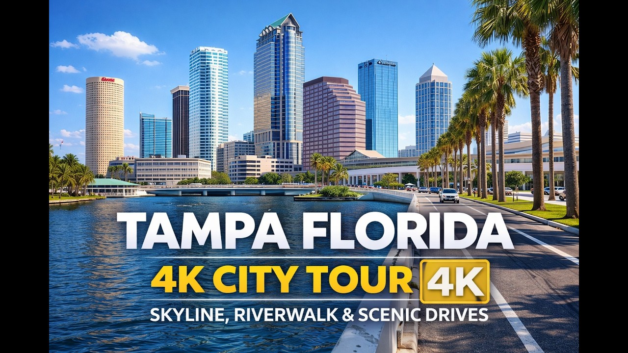 Tampa Florida 4K City Tour | Skyline, Riverwalk & Scenic Drives