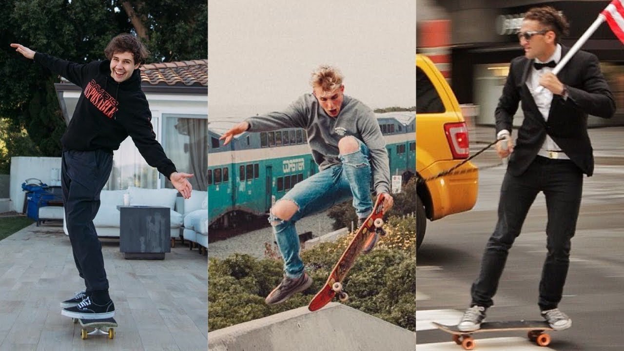 YouTubers Skateboarding (David Dobrik, Jake Paul, Team 10, Casey Neistat, Dolan Twins, Roman Atwood)