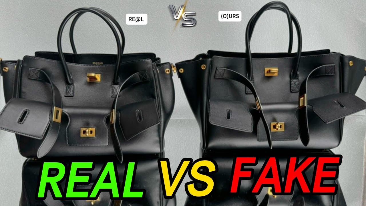REAL VS FAKE Balenciaga Bel Air medium leather tote bag