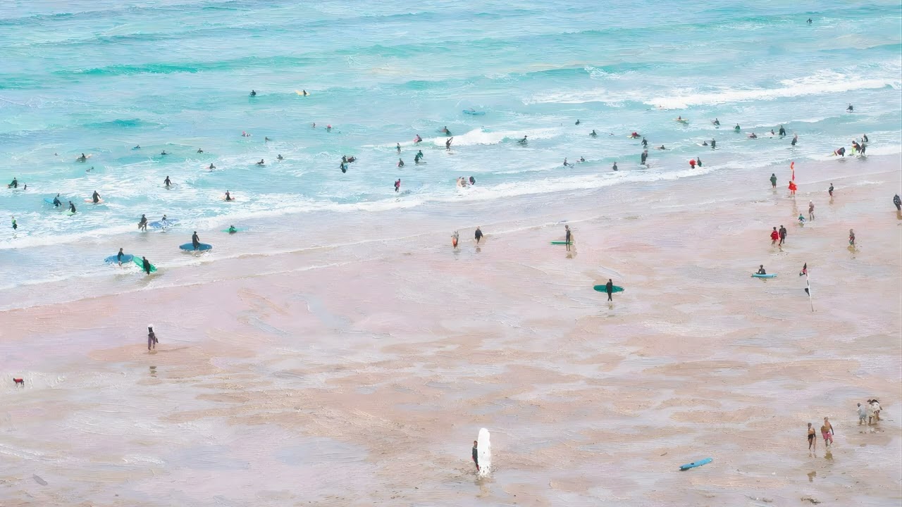Surf Beach Art | 4K Ambient Coastal Oil Painting for Frame TV (2 Hours)