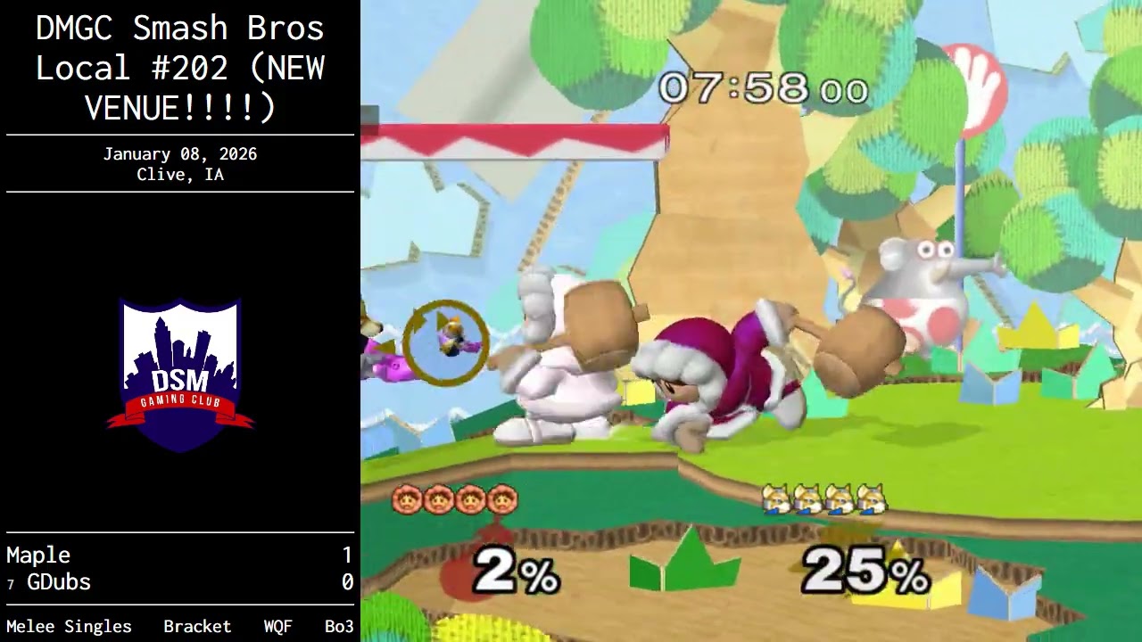 Maple vs GDubs – DMGC Smash Bros Local #202 ⟮NEW VENUE!!!!⟯ – Winners Quarter–Final