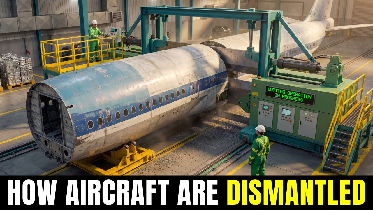 Inside the Airplane Recycling Factory – How Aircraft Are Dismantled and Recycled Into Raw Materials