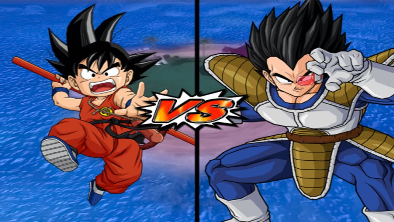 Dbz Budokai Tenkaichi 4 - Kid Goku vs Vegeta (Scouter) | CPU vs CPU