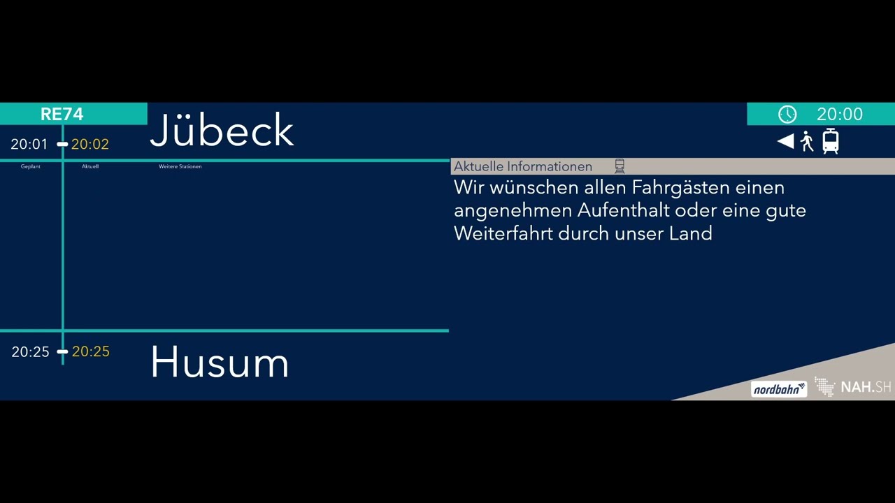 nordbahn | Ansagen RE74 Kiel Hbf - Husum