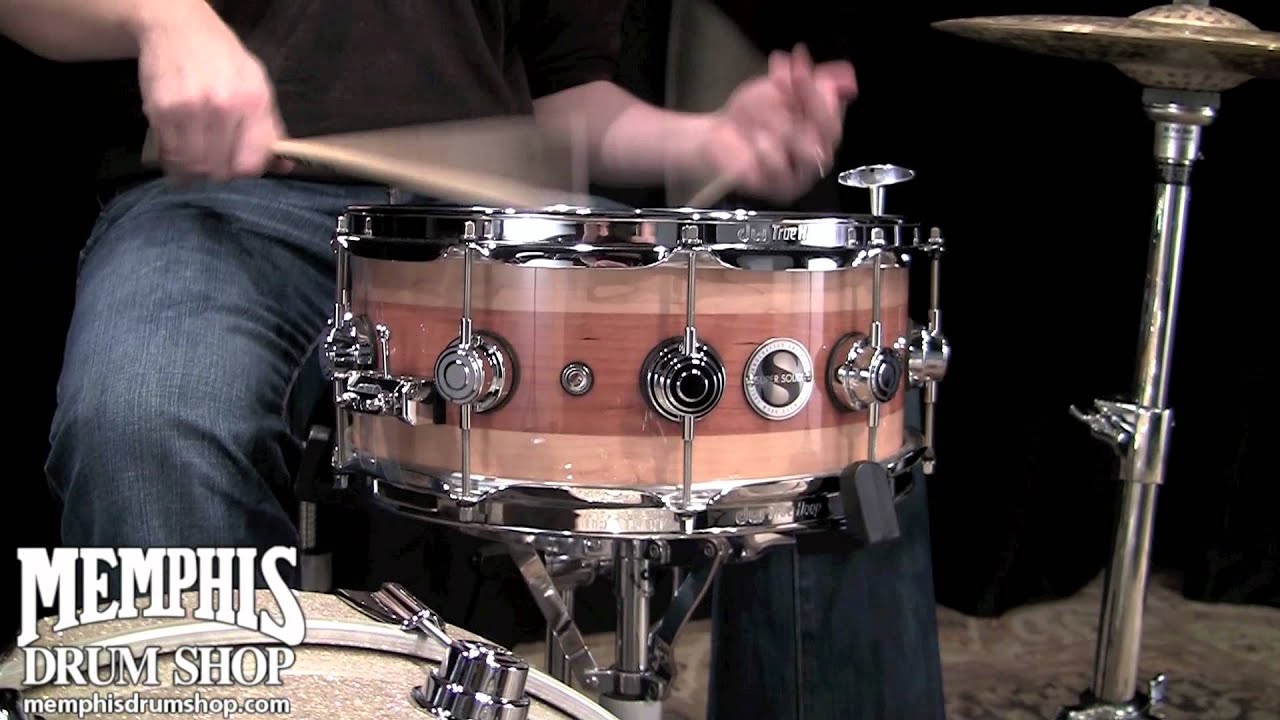 DW 14 x 6 Super Solid Edge Maple/Cherry Hybrid Snare Drum with MAG Throwoff