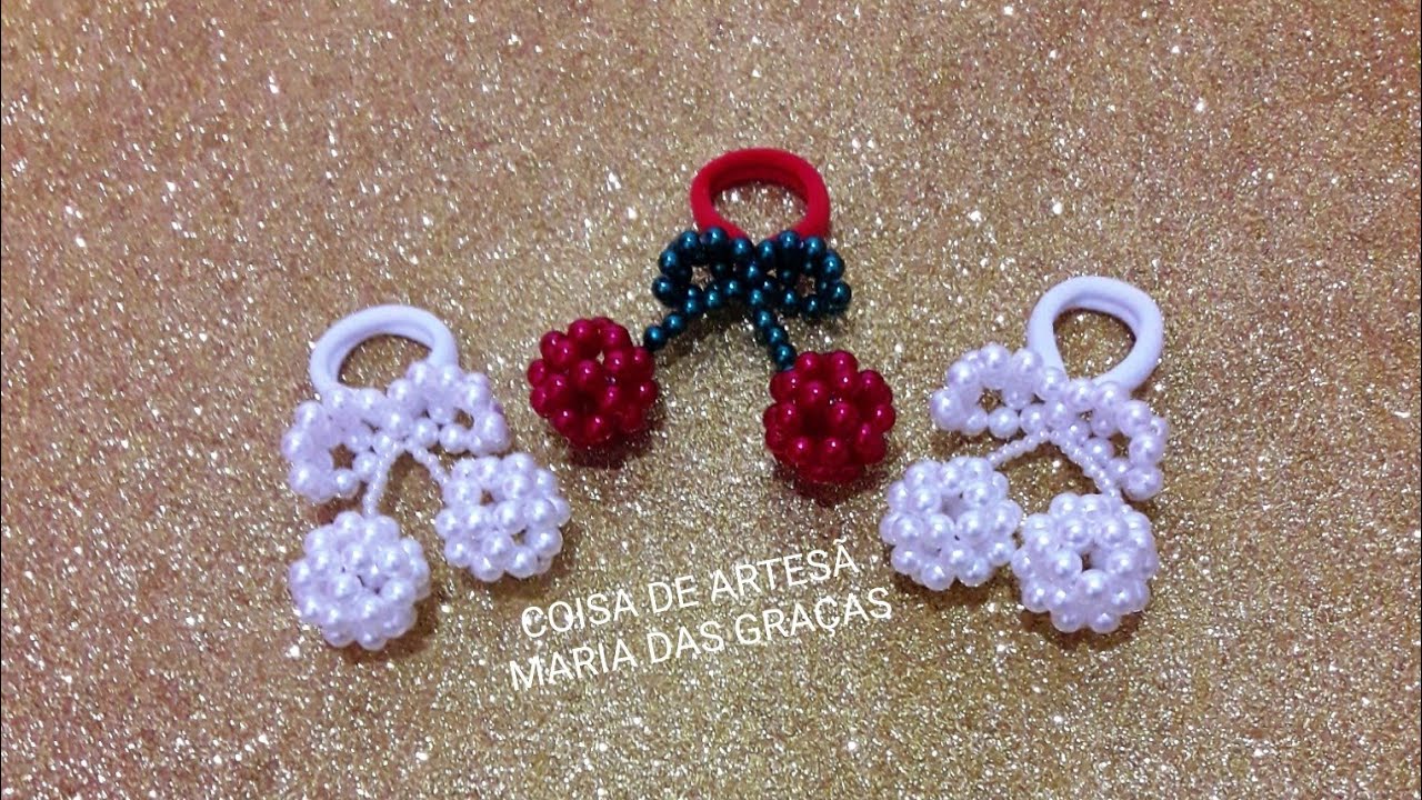 CACHO DE CEREJAS DE PÉROLAS PARA XUXINHA - Coisa de Artesã