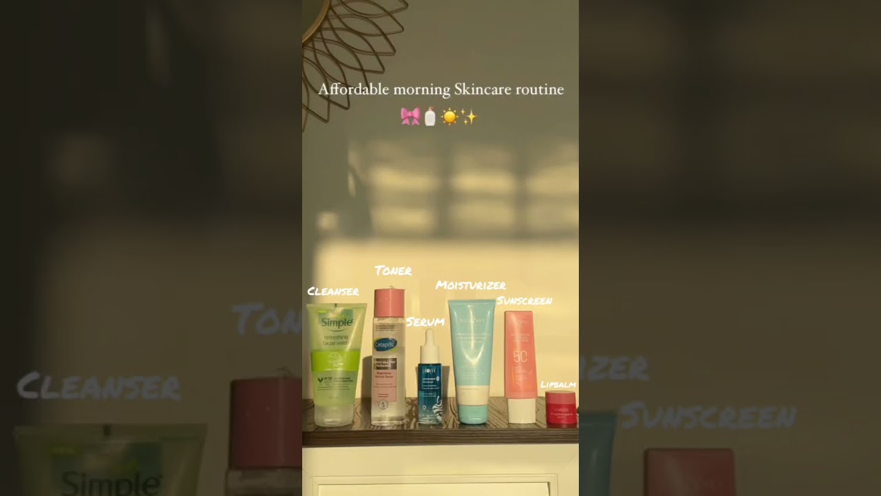 Simple AM skin care routine|Beginners #glassskin #glowingskin #morningroutine #amskincare 