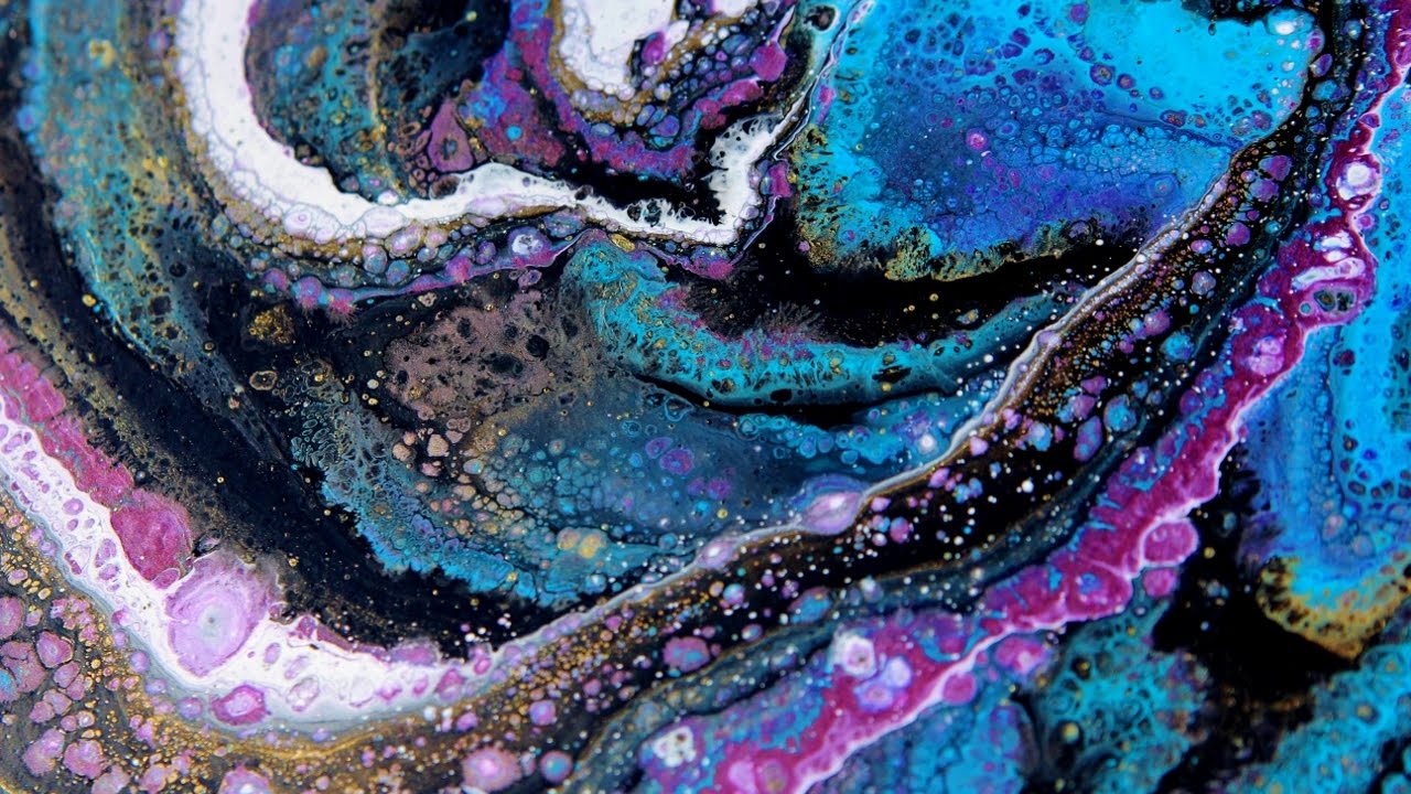 Fluid Painting - SPACE VAPOR - Psychedelic Acrylic Pour - Peace House Art