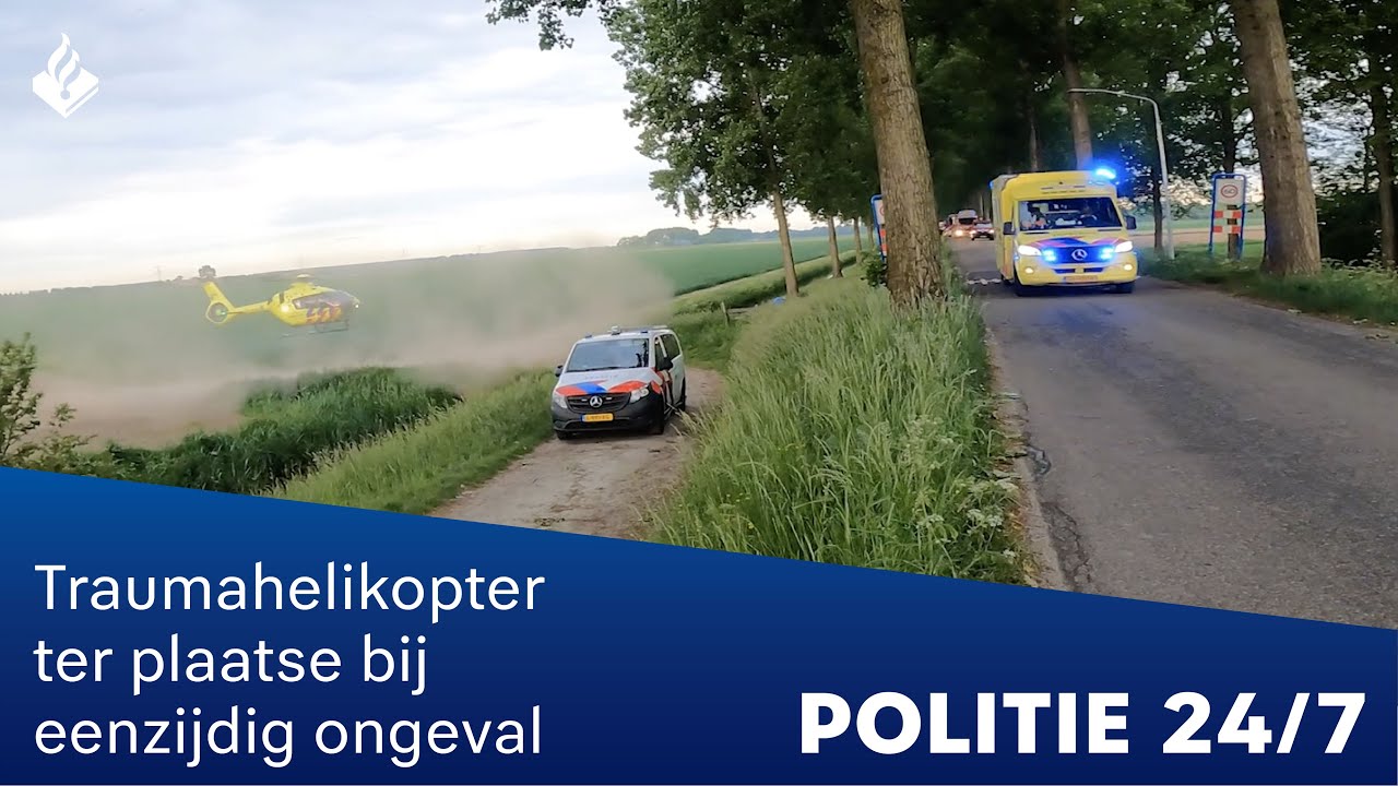 Traumaheli landt bij eenzijdig ongeval | POLITIE 24/7