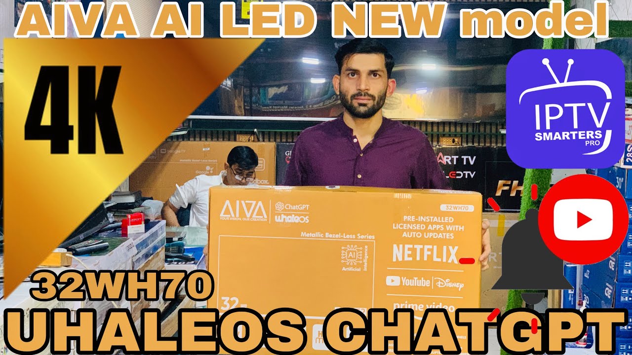 AIVA 32 WH70 model UHALEOS ChatGPT 4K led tv in Jackson Market 03402845344 Naseeb Ullah