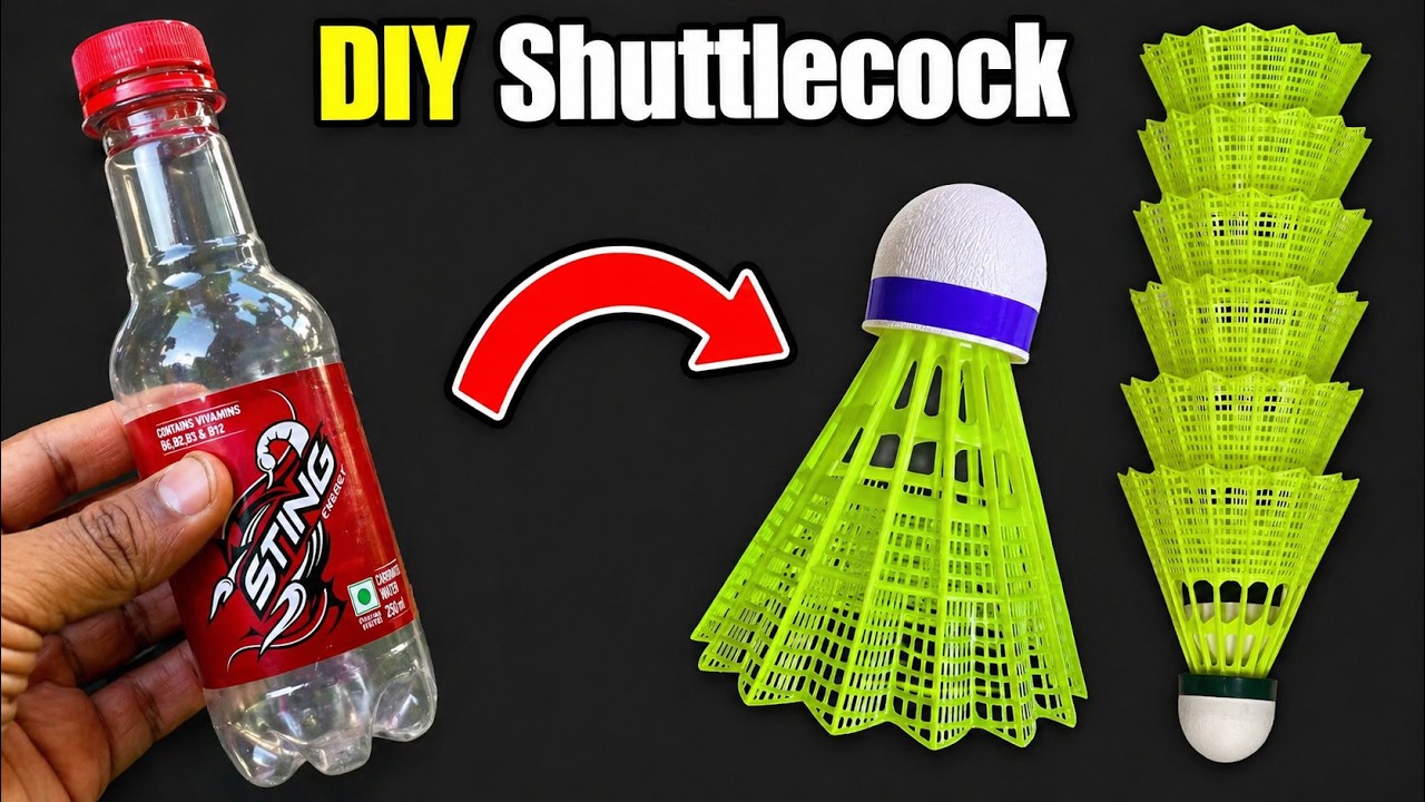 Badminton crock kaise banaye | how to make shuttlecock at home | how to make badminton with bottle |