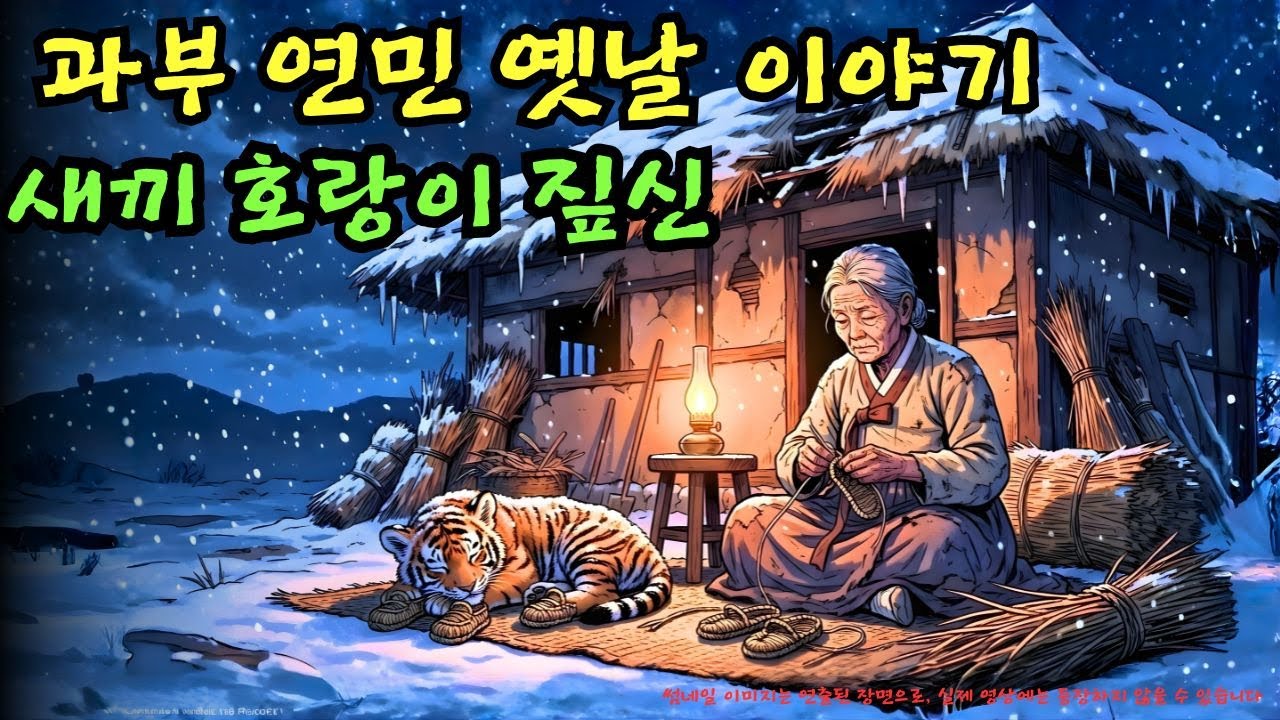 👉 눈길을 맨발로 걷는 새끼 호랑이를 보고 과부가 밤새 짚신을 꼬아 신겨주었다… 이 행동은 과연 위험하지 않을까?ㅣ옛날이야기 ㅣ민담 ㅣ오디오북ㅣ전설ㅣ설화 ㅣ야담
