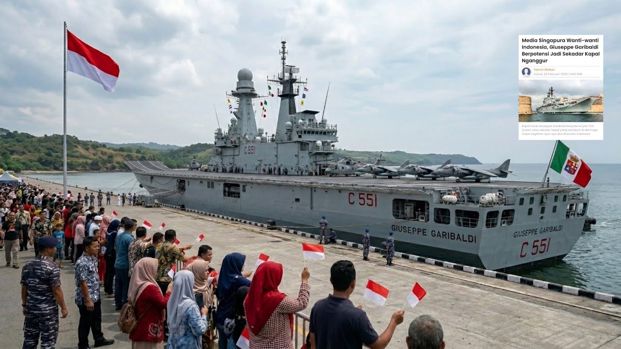 SINGAPURA EJEK KAPAL INDUK PERTAMA INDONESIA, ITS Giuseppe Garibaldi Bisa Jadi Kapal Nganggur!