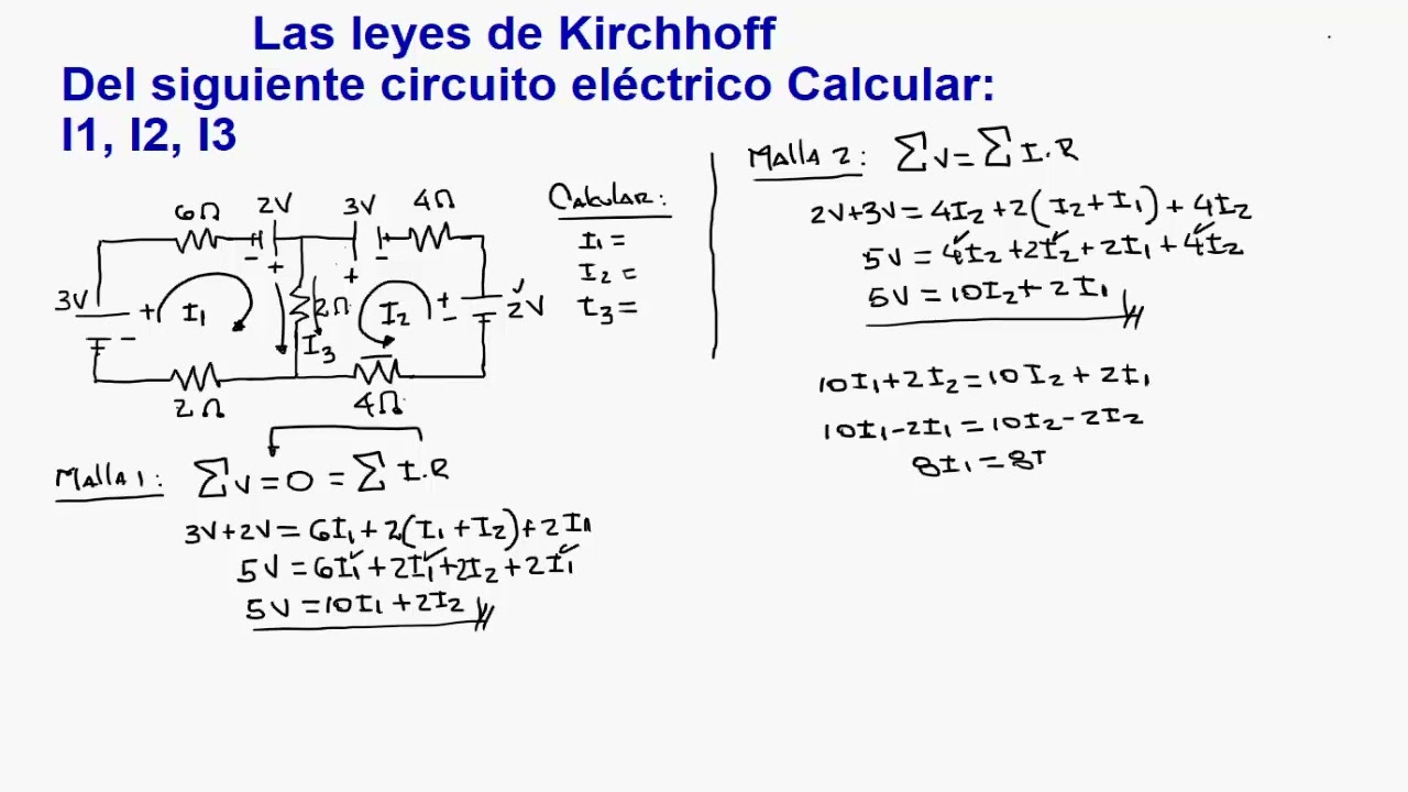 Las Leyes de Kirchhoff/ Explicación/ Ejercicio resuelto 01