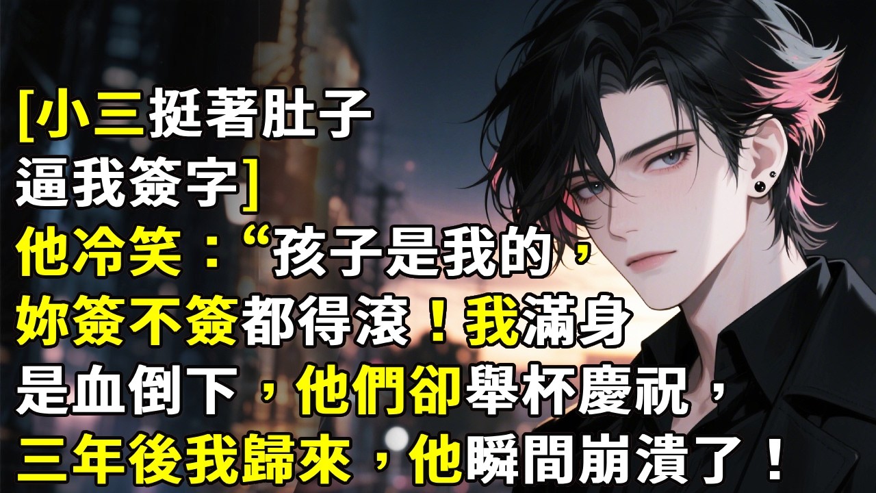 [小三挺著肚子逼我簽字]他冷笑：“孩子是我的，妳簽不簽都得滾！我滿身是血倒下，他們卻舉杯慶祝，三年後我歸來，他瞬間崩潰了！#心月言情 #故事頻道 #故事分享 #小說