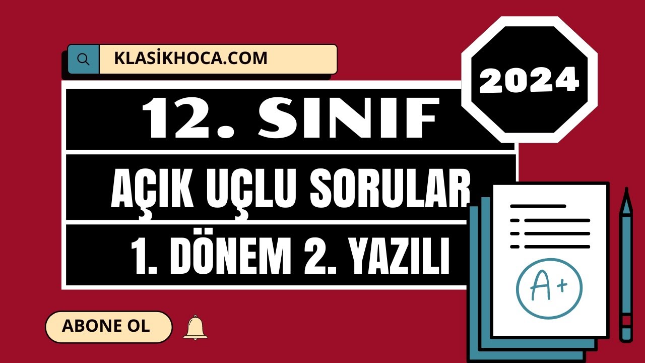12. Sınıf Edebiyat 1. Dönem 2. Yazılı | Açık Uçlu Sorular | MEB | 2025