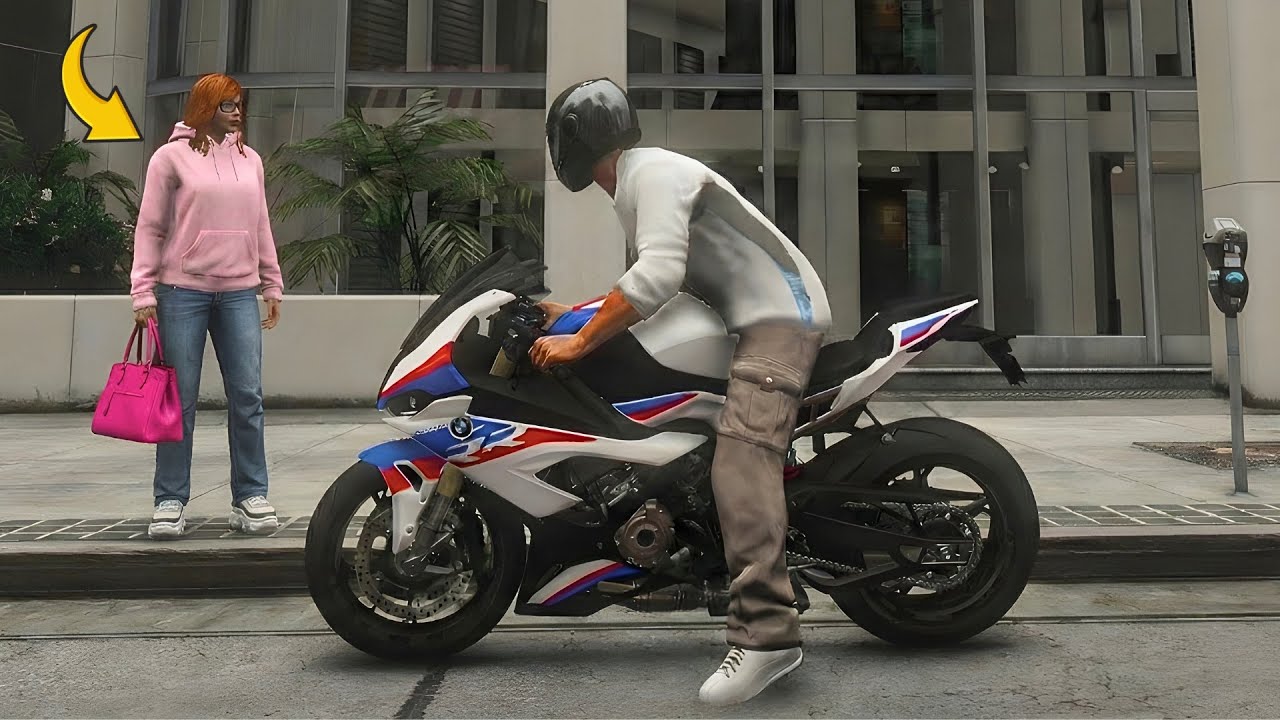 GTA 5 - Working as Uber Driver With BMW S1000RR | POV Drive