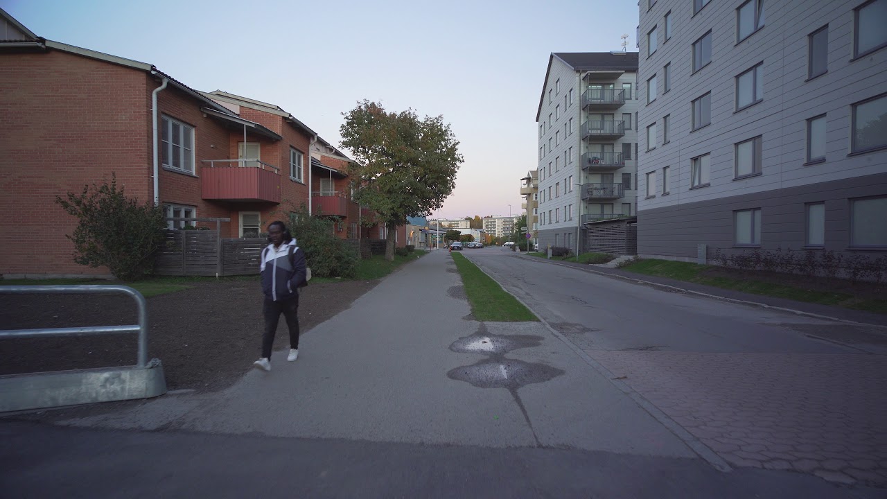 Sweden, Stockholm, walk from Jorbro train station to centrum