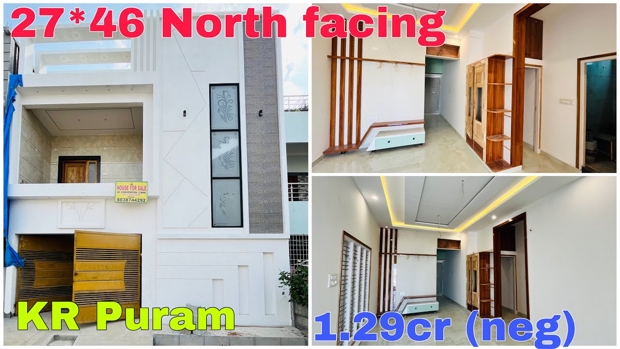 27*46 (1250sqft) North Facing 4BHK New House for Sale in Bangalore | KR Puram | Maragondanahalli