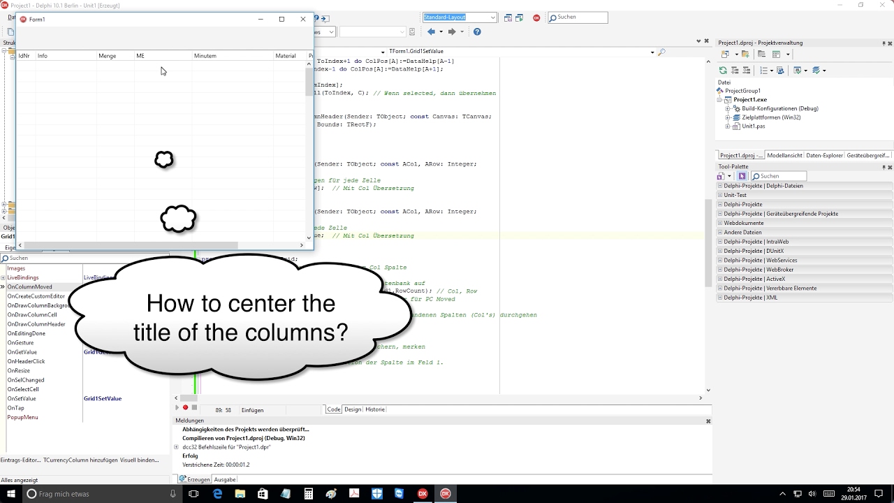 Tutorial: TGrid in business (Delphi DX 10.1 Berlin Up2) on Windows 10 and Android CAT S60
