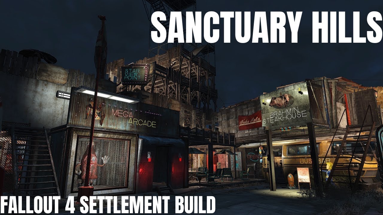 Fallout 4-  Sanctuary Hills Settlement build Tour  NO MODS except creation club PS5 