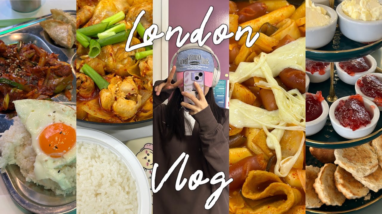 [🇬🇧VLOG] 미친 물가 런던에 사는 한국인 대학생은 뭘 먹고 다닐까?ㅣ본격 먹방? 먹는? 브이로그ㅣ한식당 가고 엽떡 먹고 제일 맛있는 스콘집도 가고 직접 요리도 하는 브이로그!