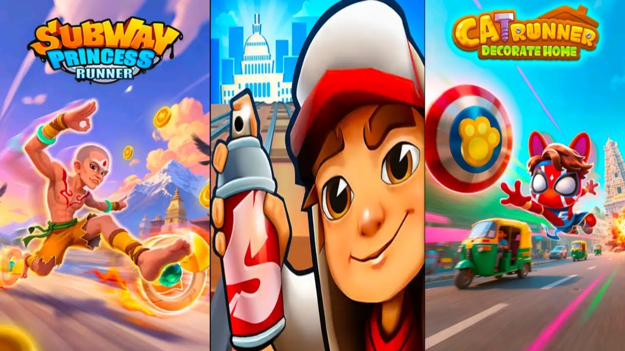 CAT RUNNER vs SUBWAY SURFERS  vs SUBWAY PRINCESS RUNNER