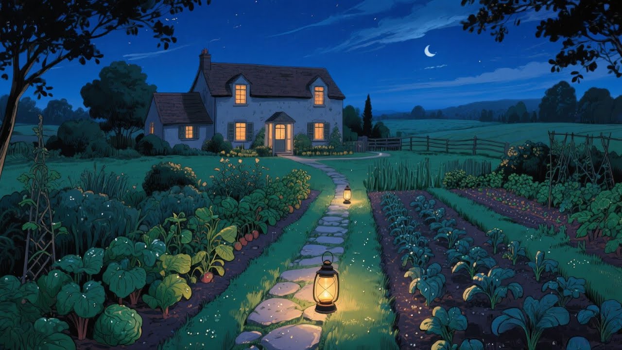 A 1940s Garden at Night — Another Room Where Moonlight Drifts Across Silent Leaves
