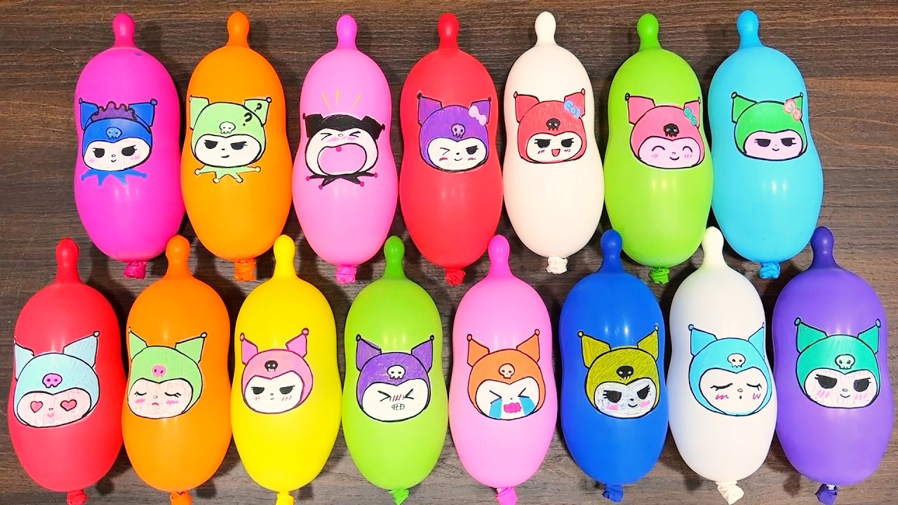 Balloon Characters Slime Mixing | Clear, Glossy & Clay ASMR #202