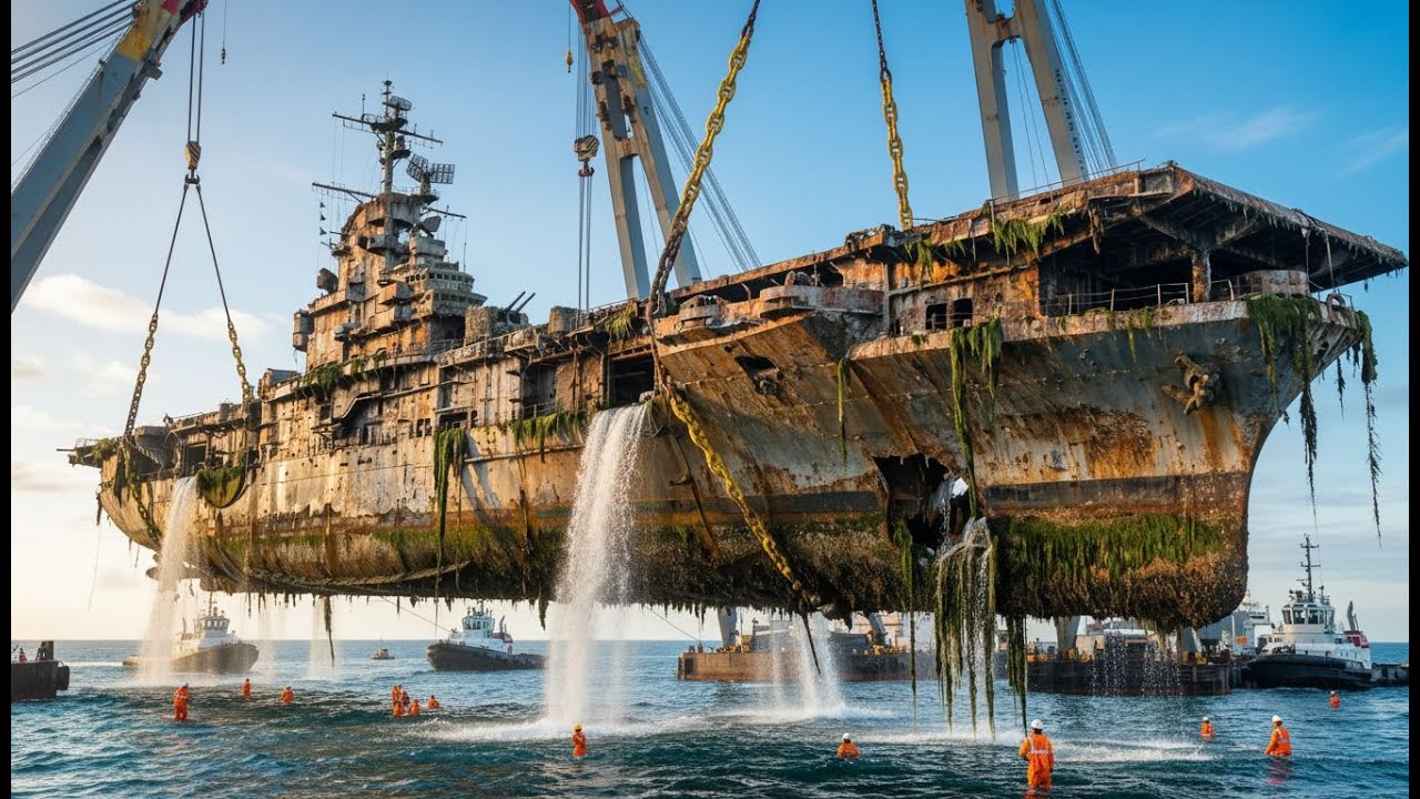 Inside the Recovery of a Giant Aircraft Carrier | Deep-Sea Salvage to Re-Floating (Full Process)