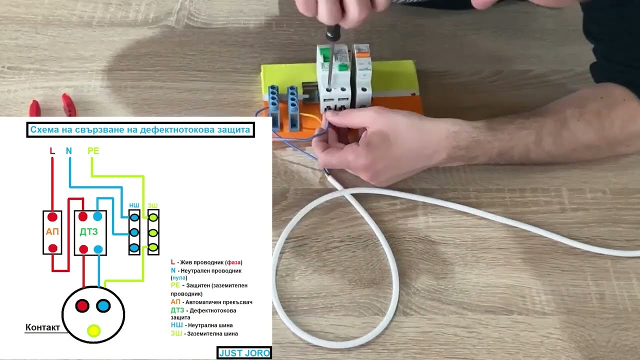 Свързване на дефектнотокова защита (ДТЗ) + схема / How to conect RCD + Wiring Diagram