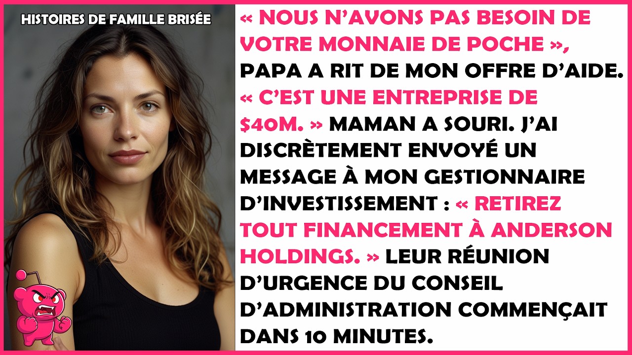 Ma famille a rejeté mon offre d’investissement de $300000. Ils ignoraient que je contrôlais...