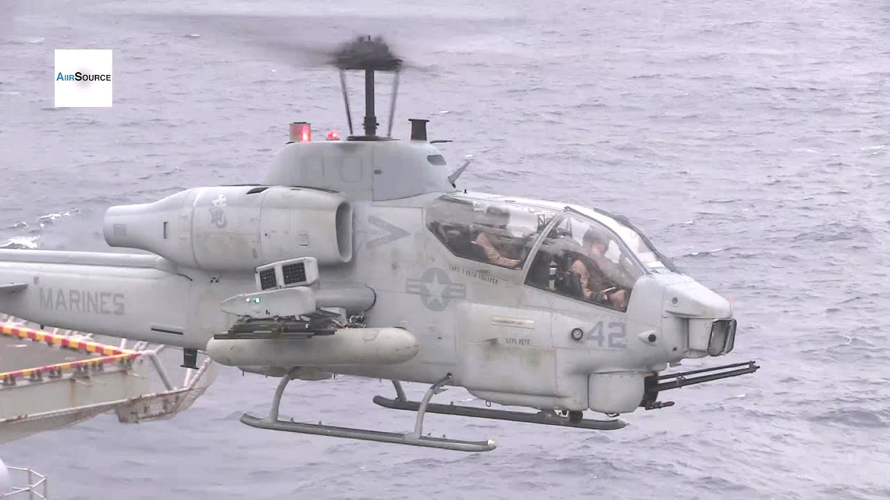 MV-22 Osprey, AH-1W Cobra, UH-1Y Huey Landing/Take-off from Ship