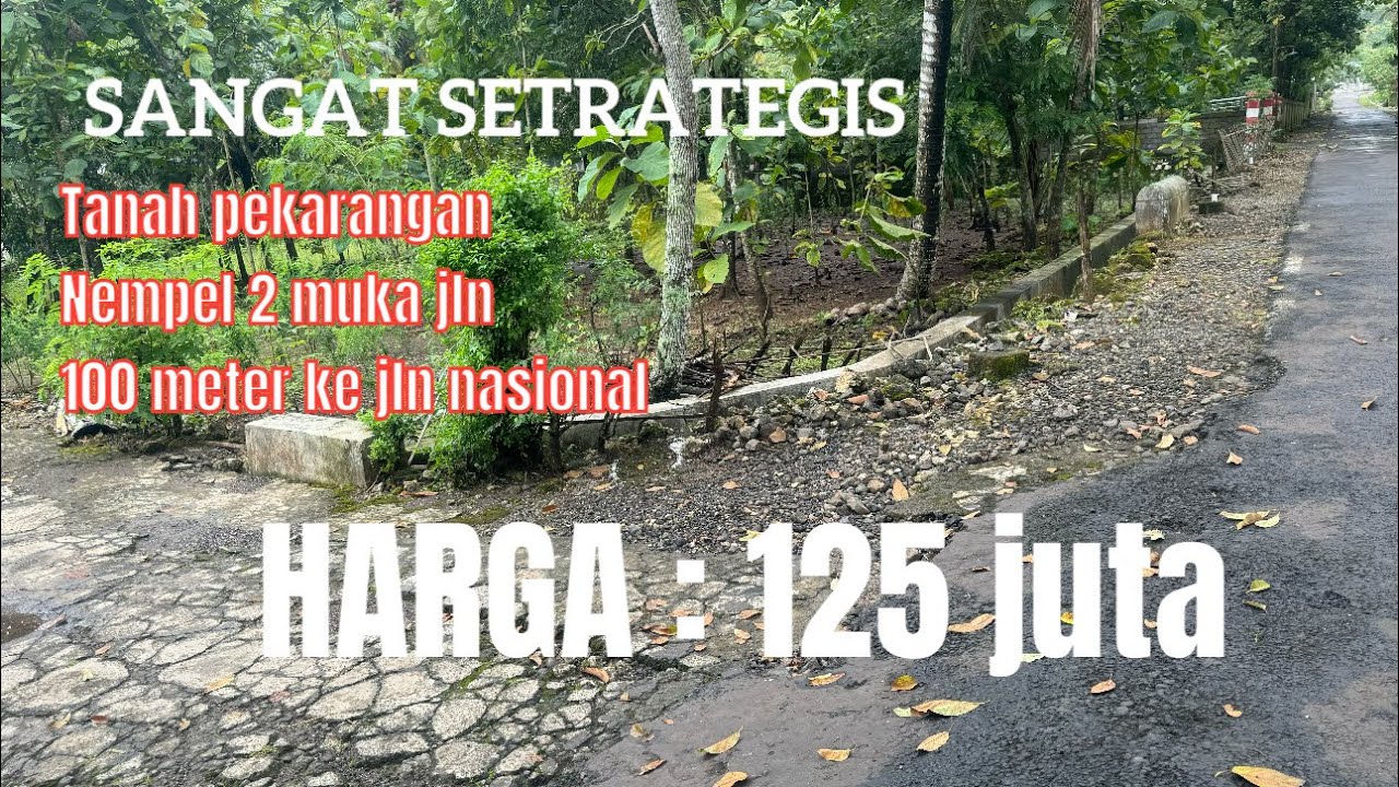 DI JUAL TANAH PEKARANGAN NEMPEL DUA MUKA JLN  HARGA 125 JUTA  @rajiproperty channel