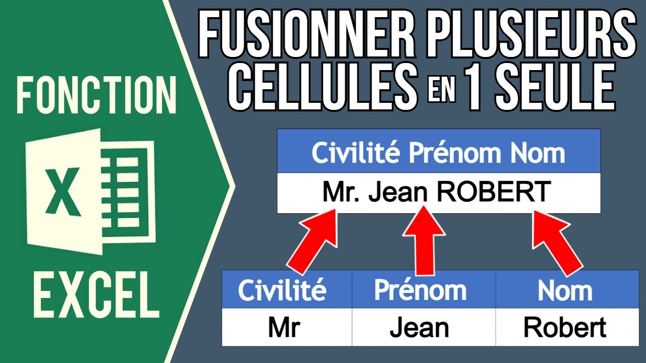 EXCEL - FUSIONNER LE CONTENU DE PLUSIEURS CELLULES DANS UNE SEULE AVEC LE REMPLISSAGE INSTANTANÉ