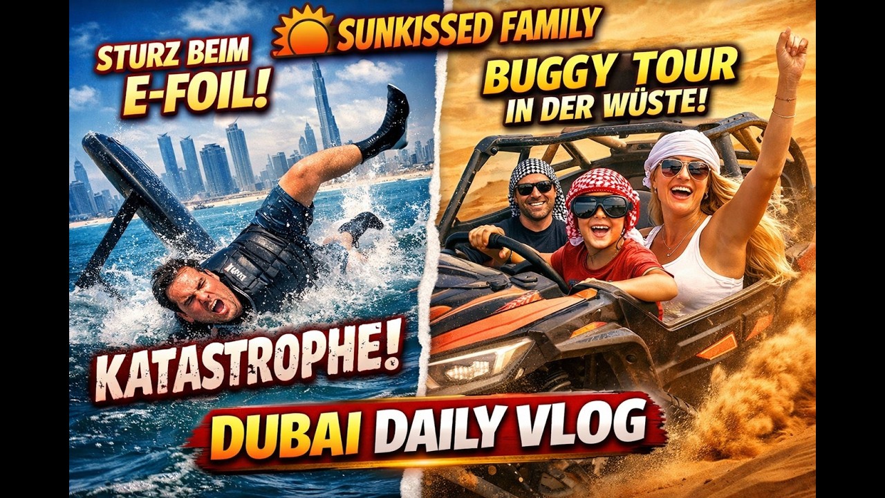 NOTFALL in Dubai 😱 Sturz beim E-Foil & Wüsten-Action! | Sunkissed Family