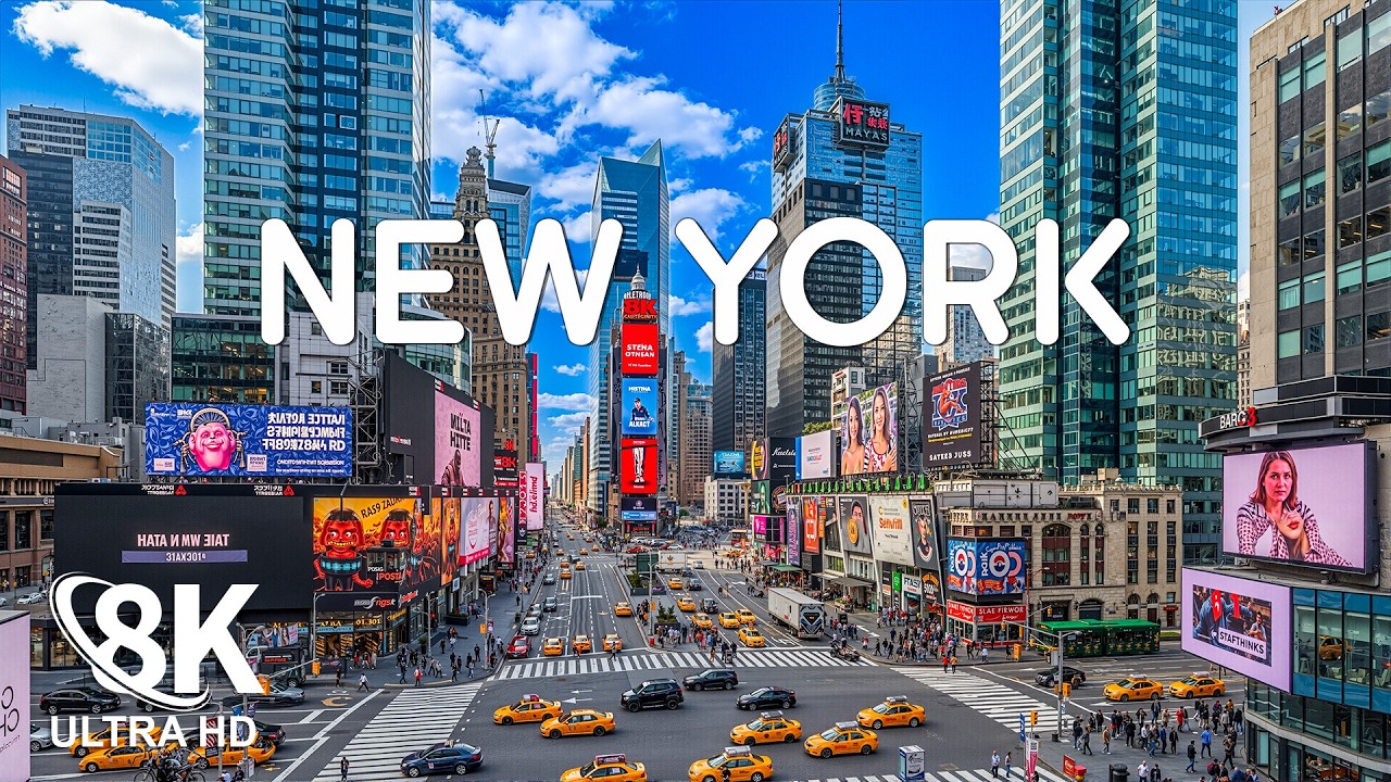 New York 8K Ultra HD – From the Statue of Liberty to Times Square’s Dazzling Night Lights