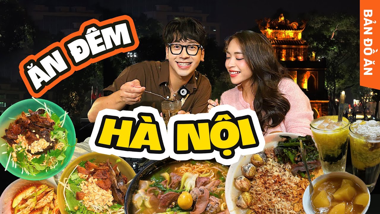 ĂN ĐÊM QUANH HÀ NỘI cùng Ninh Tito // Cháo sườn, nộm bò dân tổ, chè sắn nóng, mì tim cật chua cay
