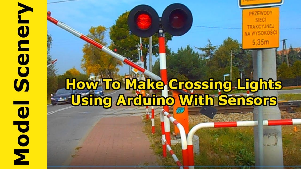 Arduino Level Crossing Sensor Activated Flashing Lights Easy Installation Layout Animation