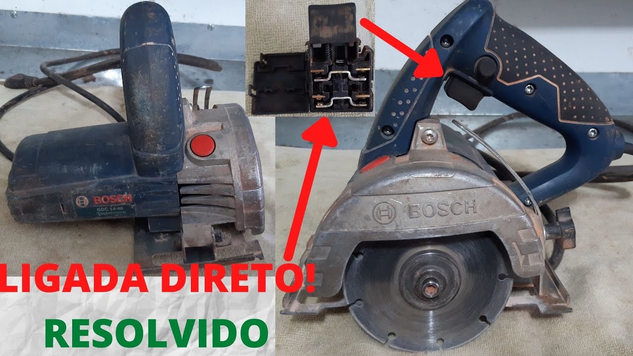 serra mármore bosch gdc 14-40 ou makita ligada direta ao por tomada já funciona! Veja como consertar