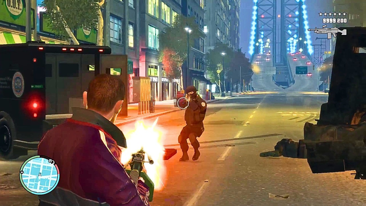 GTA 4 - NIKO | SHOOTOUT AT DOWNTOWN & EPIC FIGHT WITH SWAT + SIX STARS