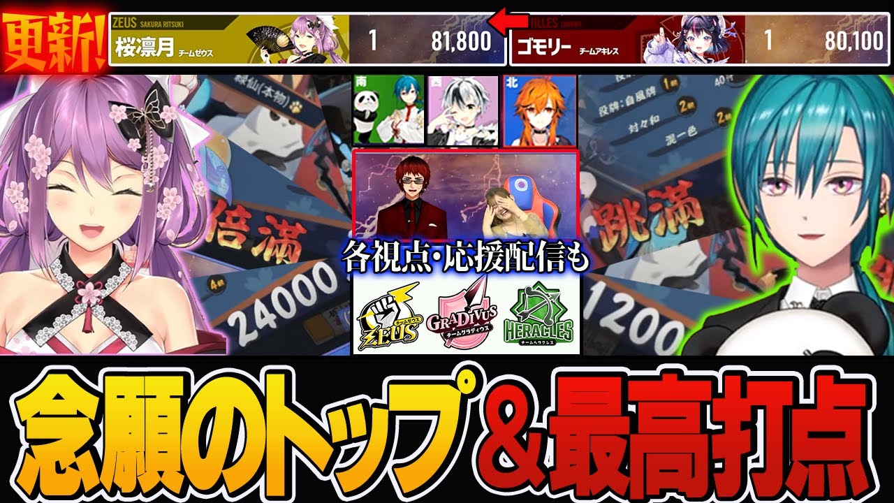 【第7節第1試合】ドラに愛されしプリンセスが魅せる一撃！シーソーゲームの末の最高打点（監督を除く）のトップ取り！【切り抜き】＃天開司　＃桜凛月　＃緑仙　＃鈴木勝　＃風見くく　＃神域リーグ2024