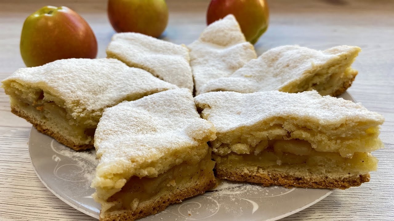 Og'izda eriydigan Olmali pirog / Яблочный пирог на кефире