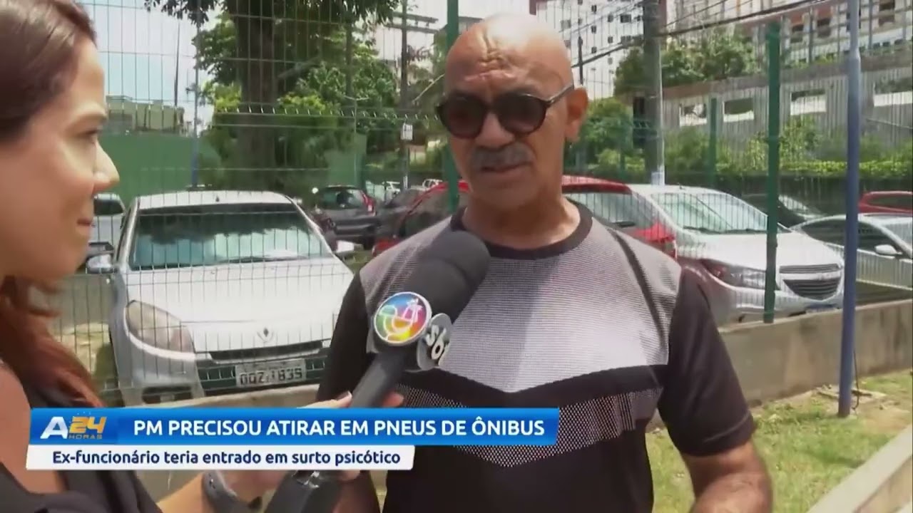 Homem surta rouba coletivo e PM Atira no veiculo | ARATU 24 HORAS | TV ARATU