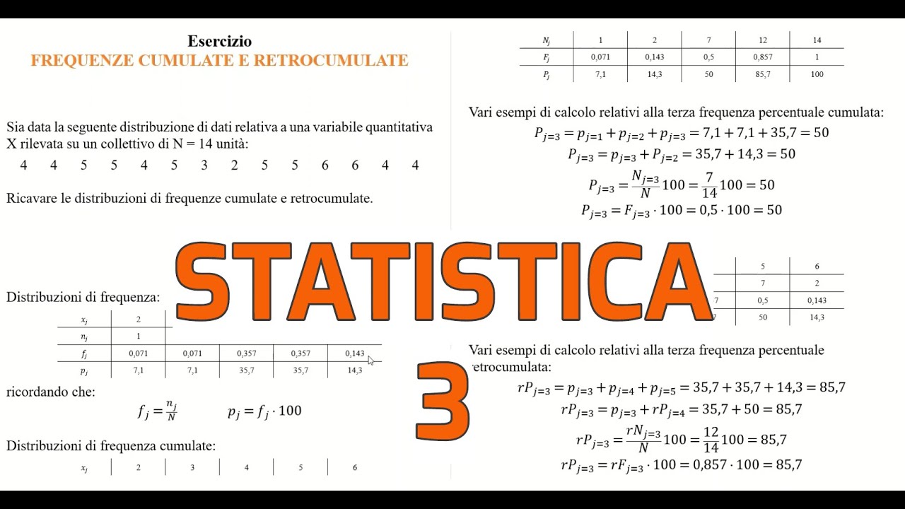 STATISTICA Esercizi - 3 Frequenze cumulate e retrocumulate