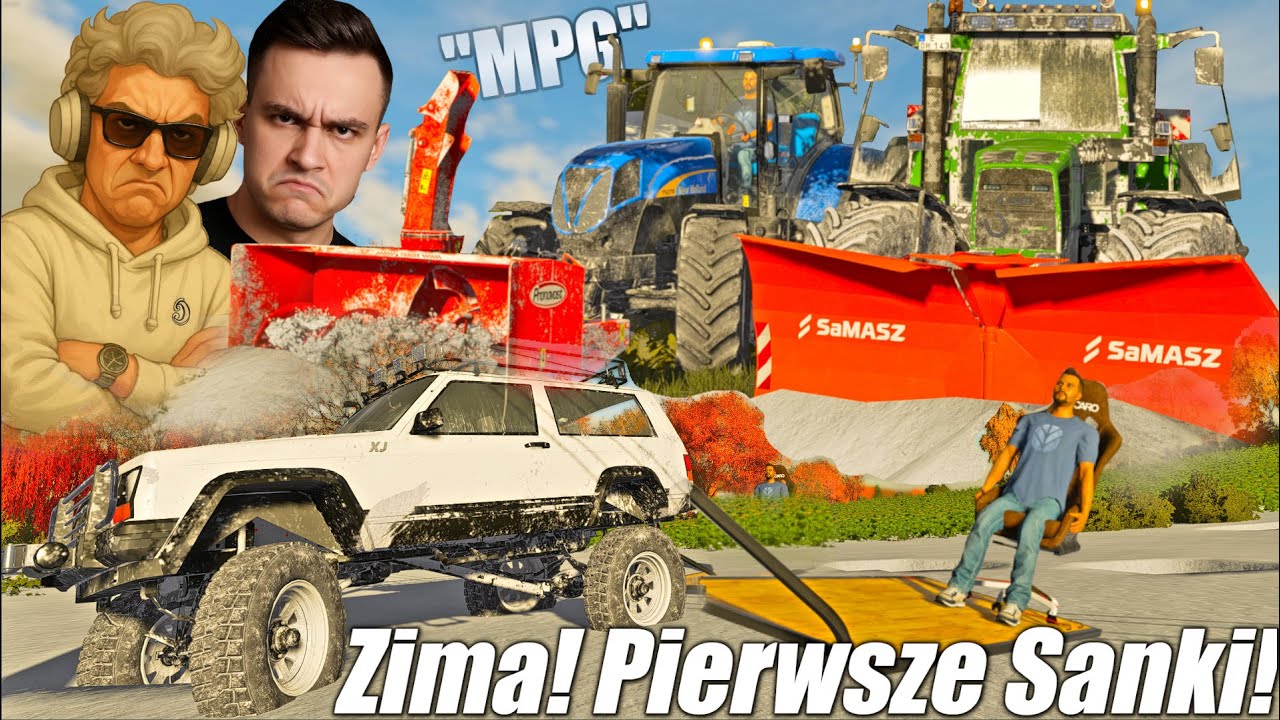 😨ZIMA! Odśnieżanie Koloni & Zakup Sań do Ciągnika!🔥#MPG