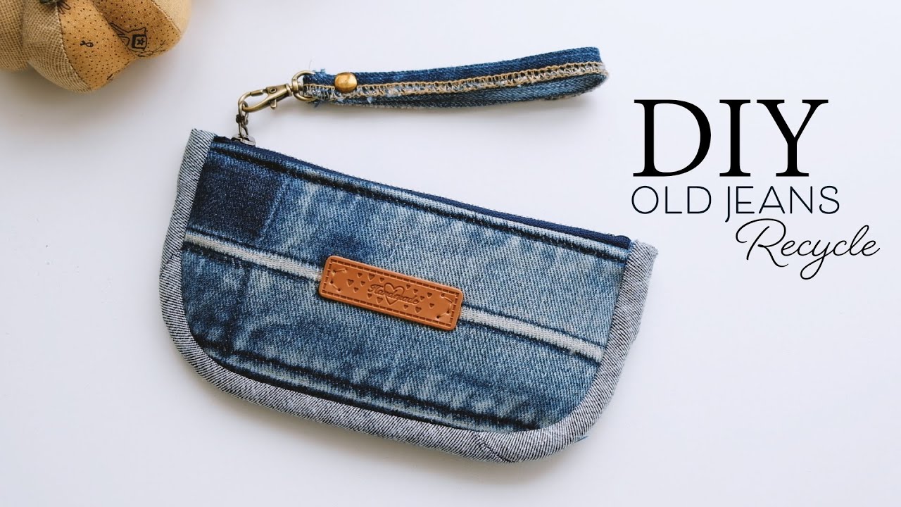 Denim Coin Purse: Upcycled Jeans Edges (ep329)