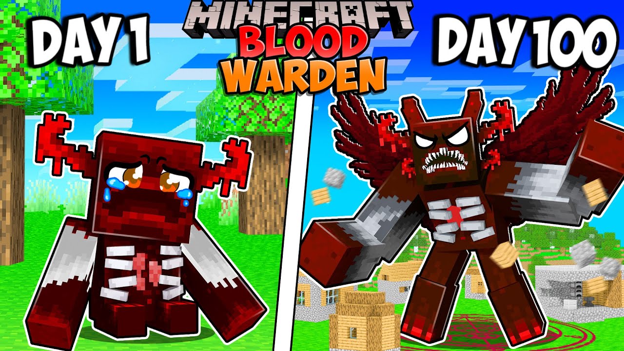 I Survived 100 Days as a BLOOD WARDEN in Minecraft