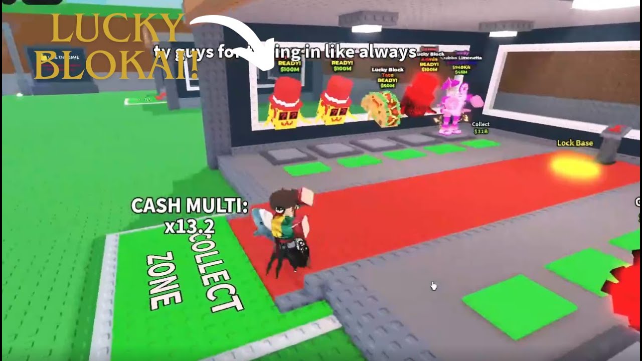 Admin abuse per Steal a brainrot! Lucky block'ų atidarymas!